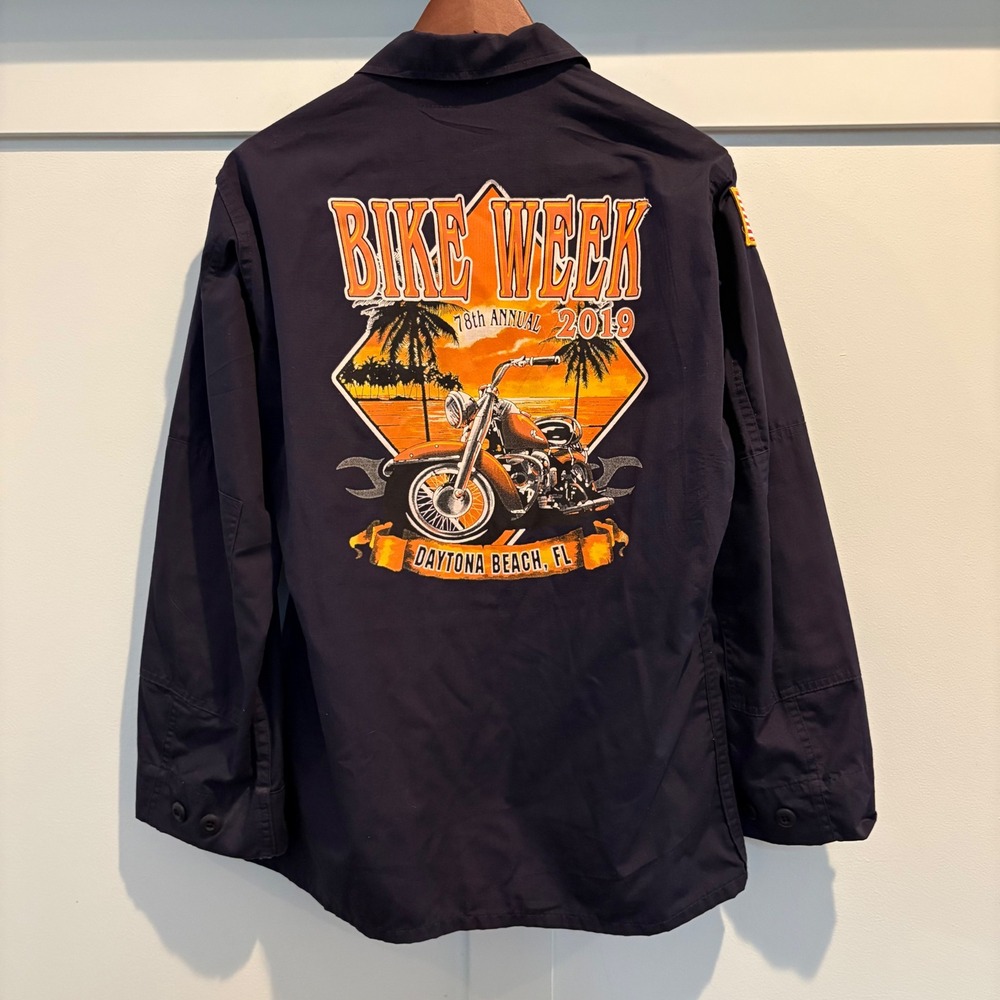 Bike Week Daytona Beach 2019 Upcycled Military‎ Field Jacket USA Patch Medium